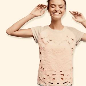 Anthropologie Millie Lace Cut-out Tee